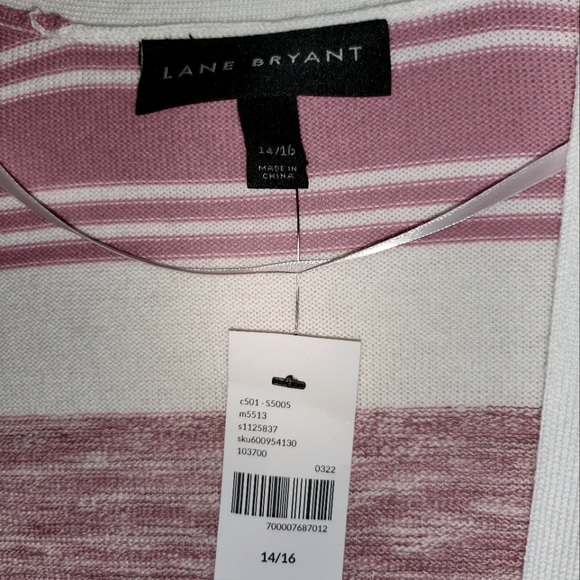 Open-Front Stripe Cardigan - short sleeve. - Picture 3 of 3